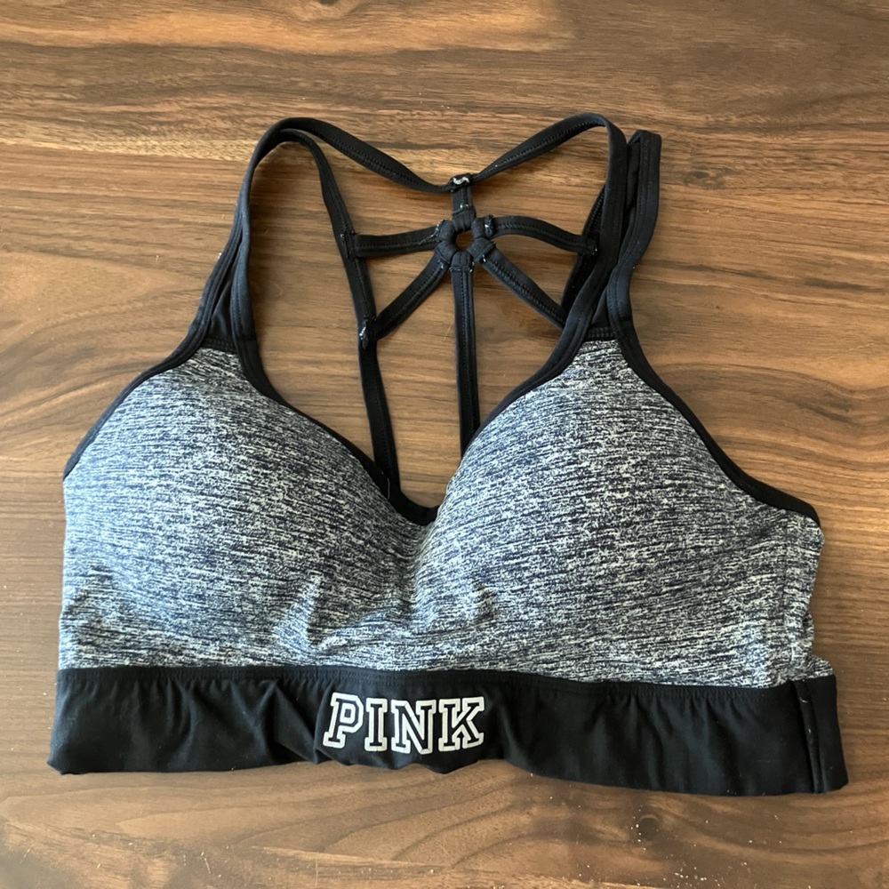 Victorias Secret PINK Black and Gray Sports Bra